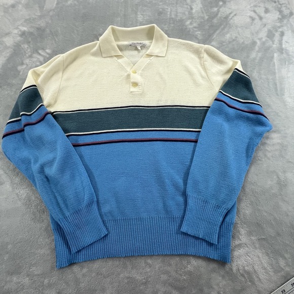 Greg Richard Other - Vintage 90s Y2K Preppy Grunge Striped Sweater Pullover Collar Large